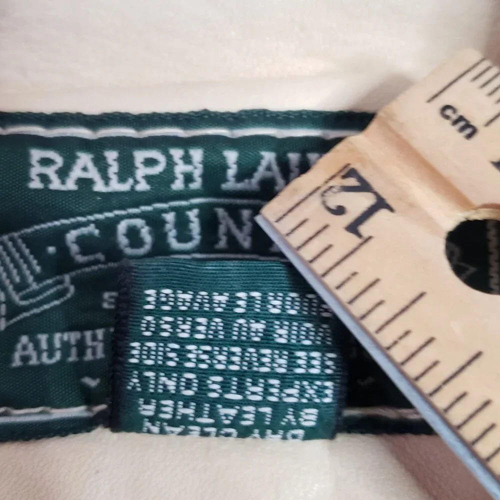 Ralph Lauren Country Polo Women Leather Vest Native American USA made 80s Vtg - Picture 14 of 16